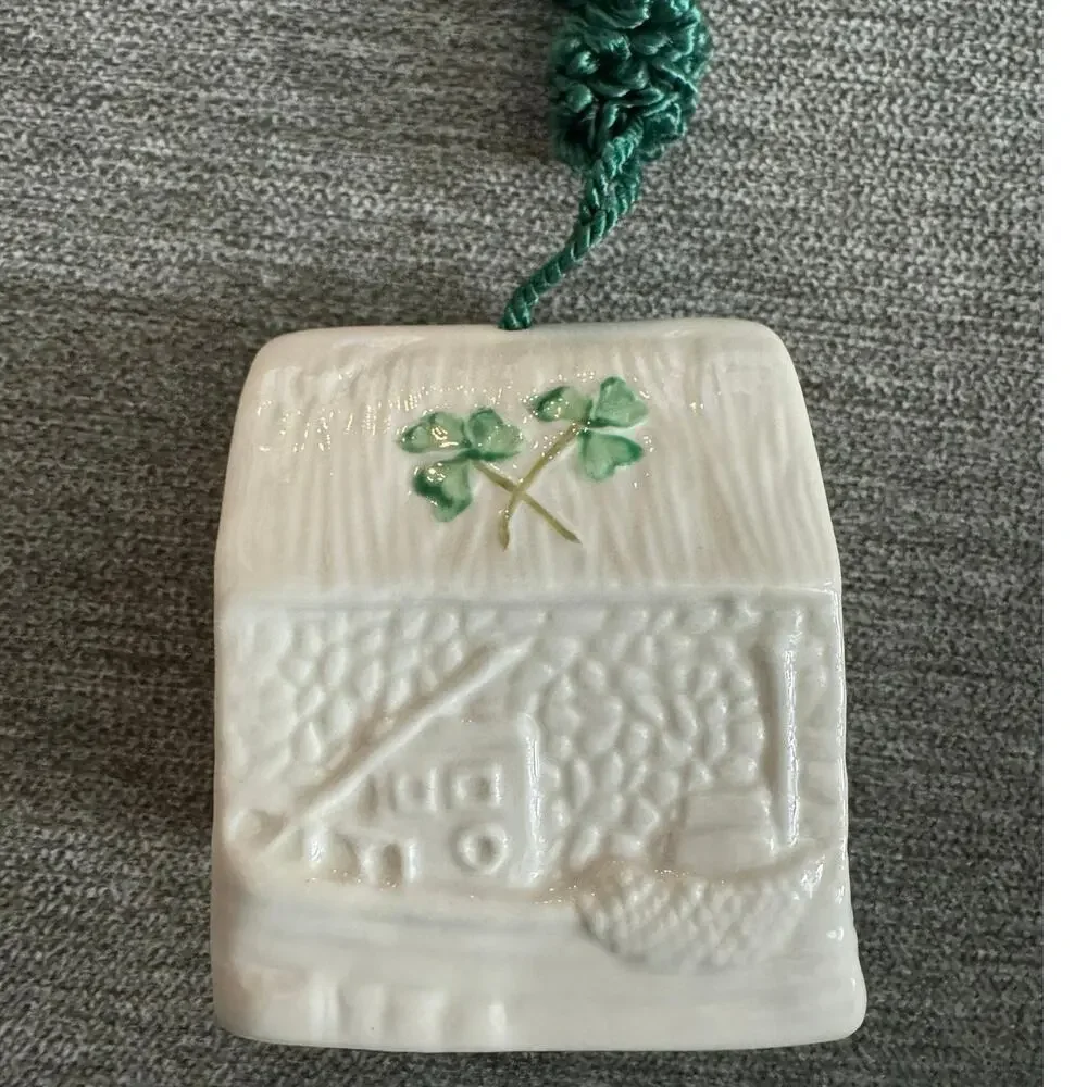 NWB Vintage Irish BelleeK Porcelain Christmas ornaments bundle of 7 pieces